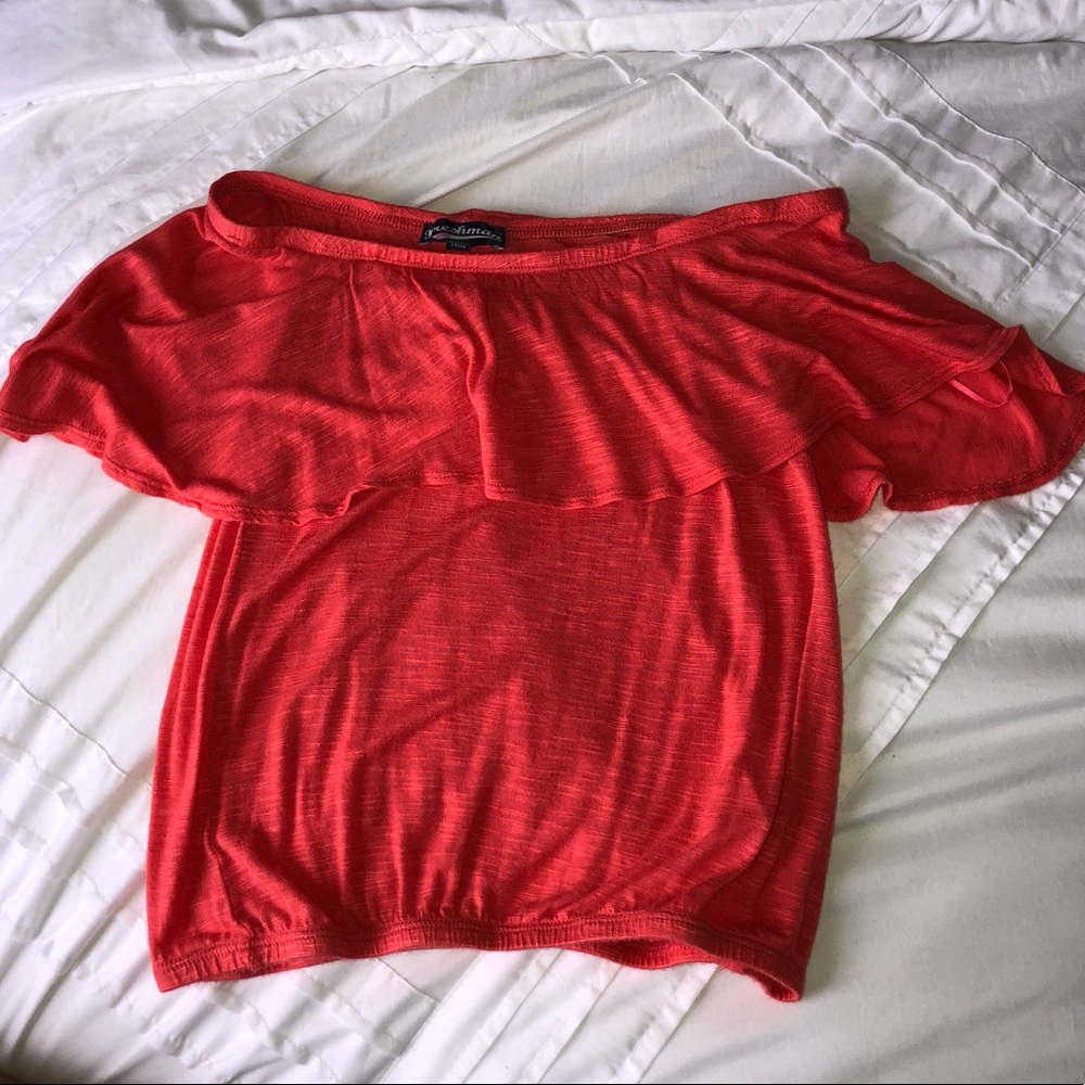 Pink off the shoulder shirt